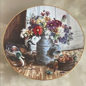 1991 W.S George “ Homespun Beauty Collector Plate Third Issue Art By Glenna Kurz